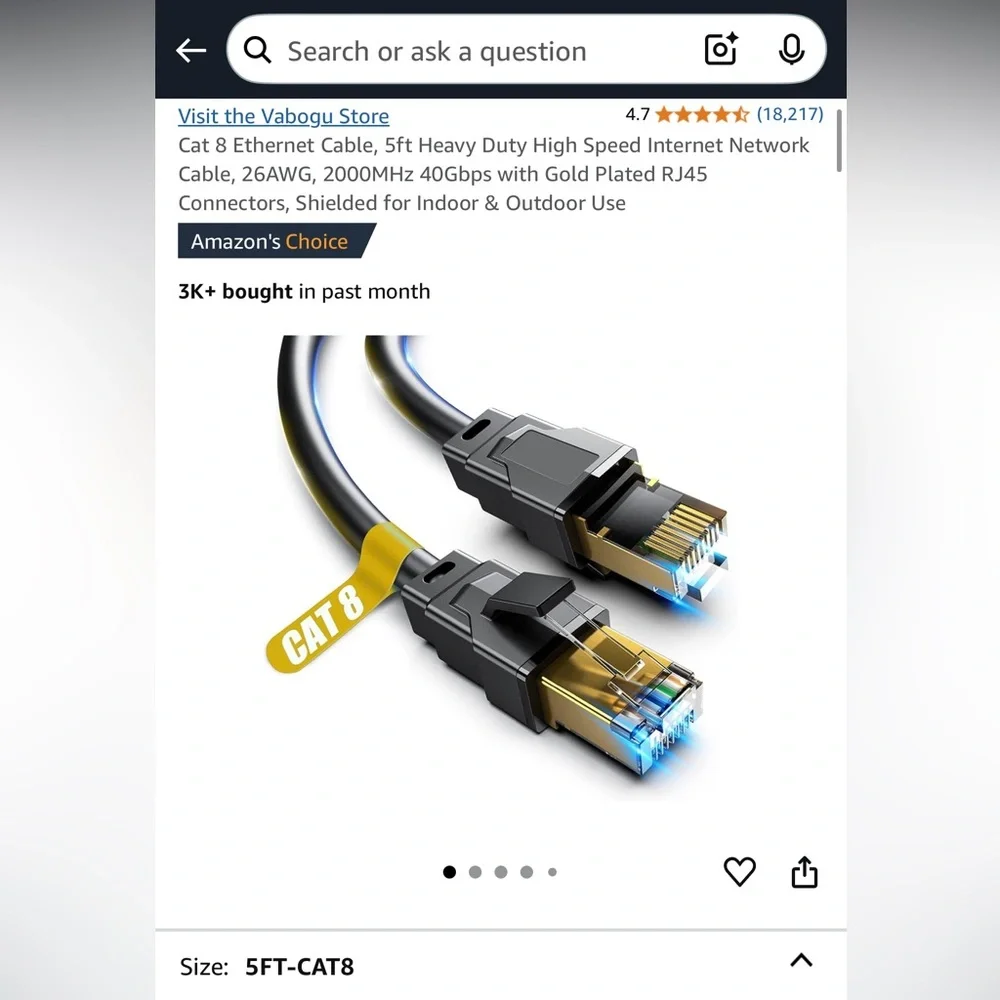 🆕 vabogu cat 8 Ethernet cable